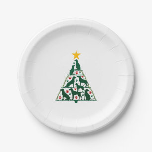Dog Christmas Tree Shirt - Dog Christmas (4) Paper Plate