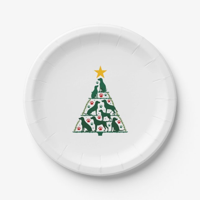 Dog Christmas Tree Shirt - Dog Christmas (4) Paper Plate (Front)