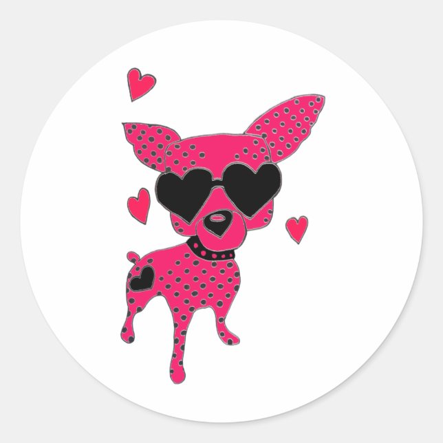 dog classic round sticker (Front)