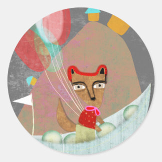 DOG CLASSIC ROUND STICKER