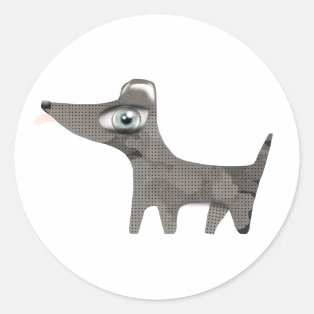 DOG CLASSIC ROUND STICKER (Front)