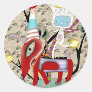 DOG CLASSIC ROUND STICKER