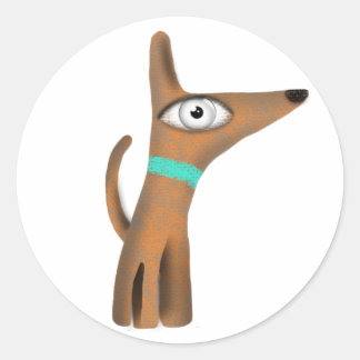 DOG CLASSIC ROUND STICKER