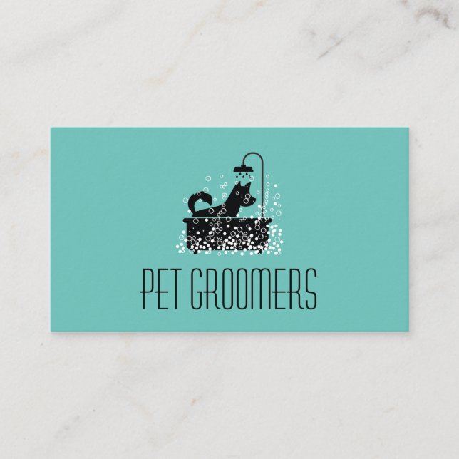 Dog Cleaner | Pet Groomer  | Animal Services Business Card (Front)