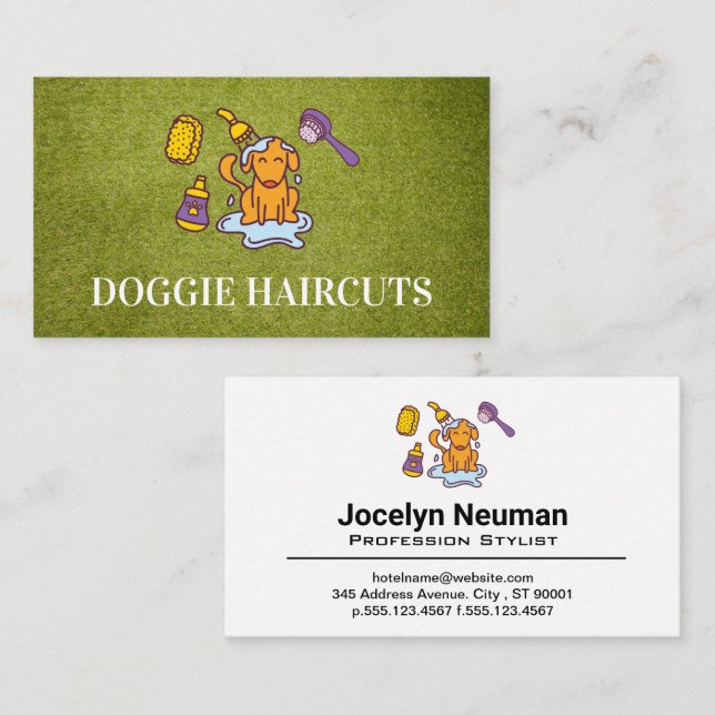 Dog Cleaning and Grooming Business Card (Front/Back)