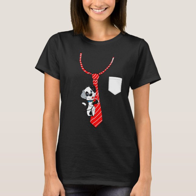 Dog Climbing On Tie  Graphic Tees & Cool Design (Front)