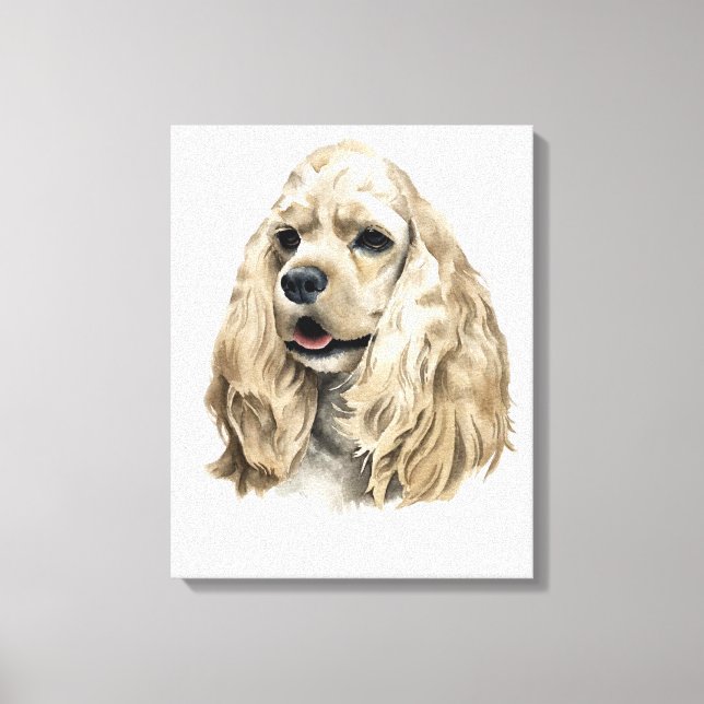 Dog Cocker Spaniel !Beautifull portrait on canvas! Canvas Print (Front)