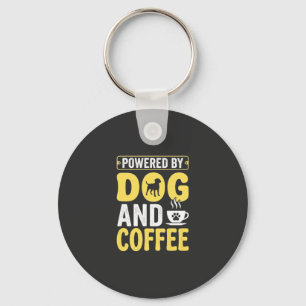 Dog Coffee Lover Powered By Design Key Ring