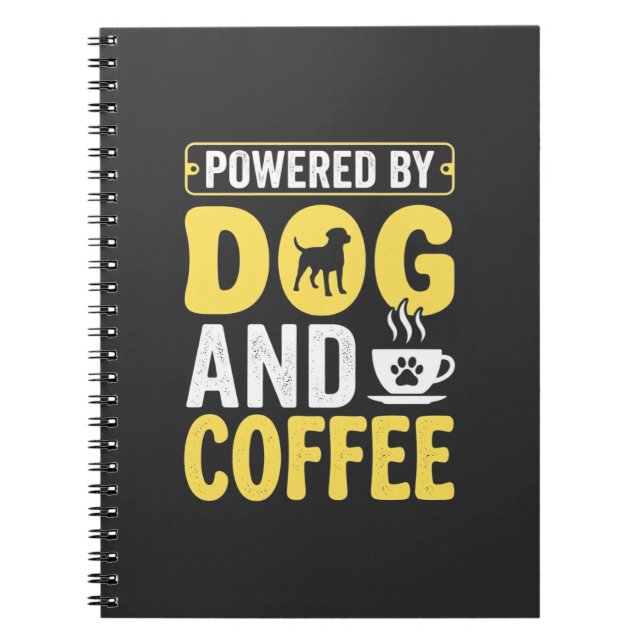 Dog Coffee Lover Powered By Design Notebook (Front)