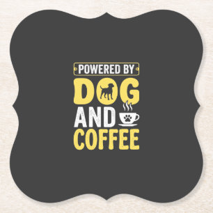 Dog Coffee Lover Powered By Design Paper Coaster