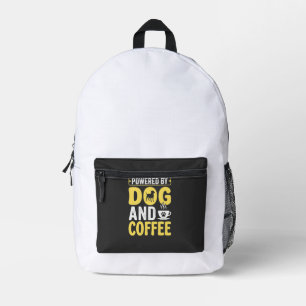Dog Coffee Lover Powered By Design Printed Backpack