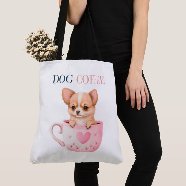 Dog Coffee Tote Bag (Close Up)