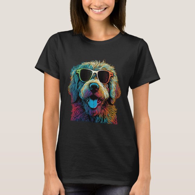 Dog Colorful Cool Puppy Doghead Dog 4 T-Shirt (Front)