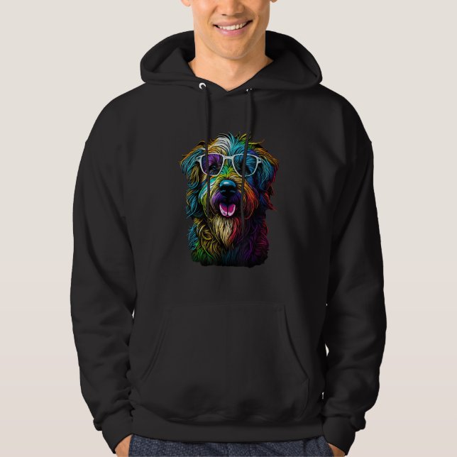 Dog Colorful Cool Puppy Doghead Dog 5 Hoodie (Front)