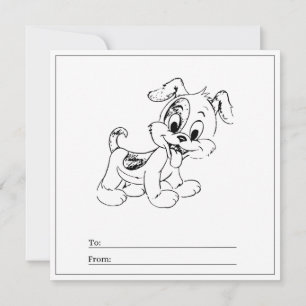 Dog Colouring Page Kid Boy Card Happy Valentine's