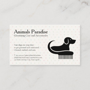 Dog Comb Logo   Pet Service Care Business Card