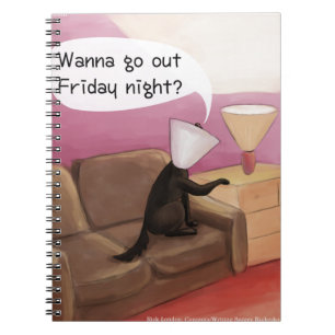 Dog Cone Dating Funny Cartoon Notebook