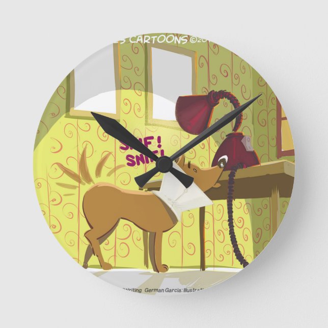 Dog Conehead Funny Round Clock (Front)