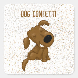 Dog Confetti Shedding Dog Square Sticker