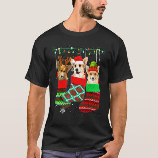 Dog Corgi Christmas Socks Xmas Pajama Pet Puppy 1 T-Shirt