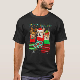 Dog Corgi Christmas Socks Xmas Pajama Pet Puppy T-Shirt
