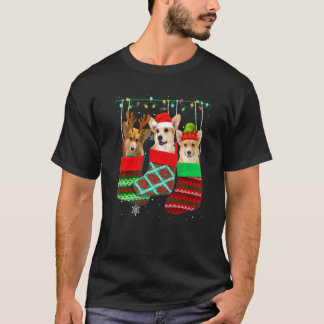 Dog Corgi Christmas Socks Xmas Pajama Pet Puppy T-Shirt