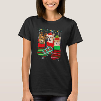 Dog Corgi Christmas Socks Xmas Pajama Pet Puppy T-Shirt