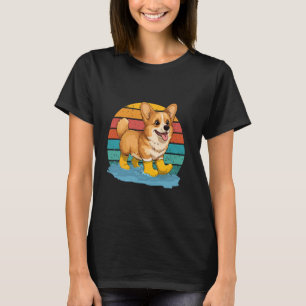 Dog Corgi Dog Lover Wellington Boots Funny T-Shirt