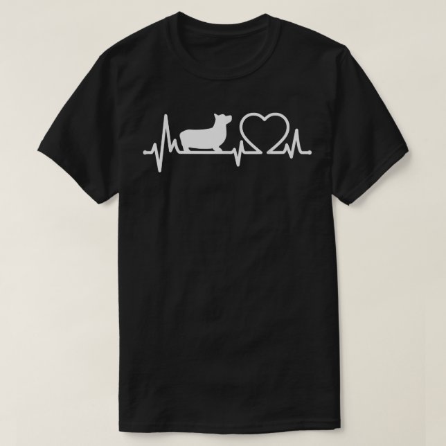 Dog Corgi HeartbeatFunny Corgi Dog Lover  T-Shirt (Design Front)