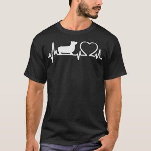 Dog Corgi HeartbeatFunny Corgi Dog Lover T-Shirt
