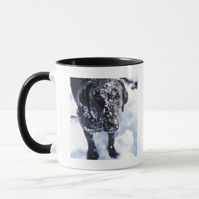 Dog covered in snow mug (Left)
