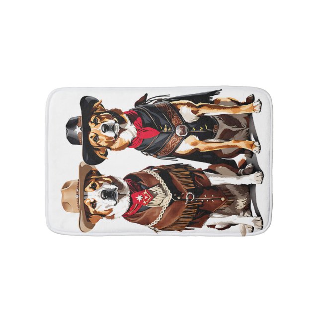 Dog Cowboys Bath Mat (Front)