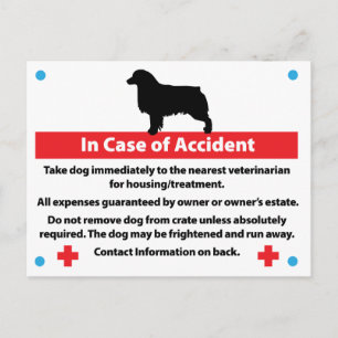 Dog Crate Card In Case of Emergency: Aussie