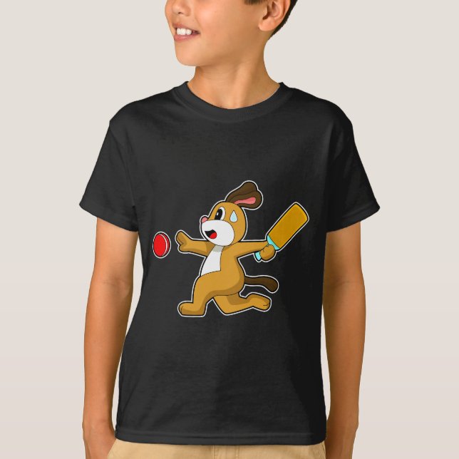 Dog Cricket Cricket bat T-Shirt (Front)