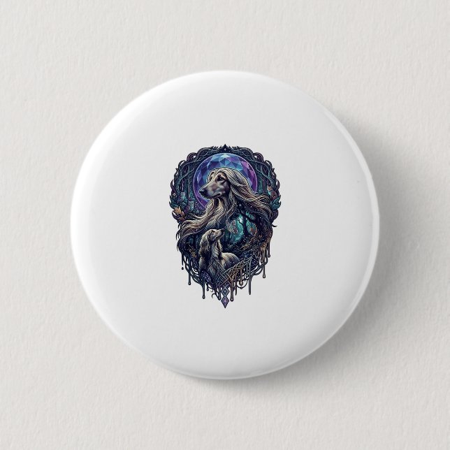 Dog Crystal Moon Enchanted Forest_1 6 Cm Round Badge (Front)