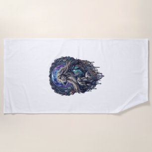 Dog Crystal Moon Enchanted Forest_1 Beach Towel