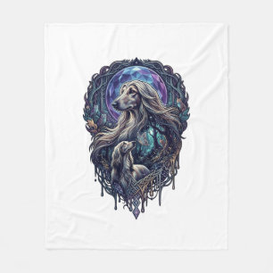 Dog Crystal Moon Enchanted Forest_1 Fleece Blanket