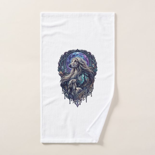 Dog Crystal Moon Enchanted Forest_1 Hand Towel (Hand Towel)