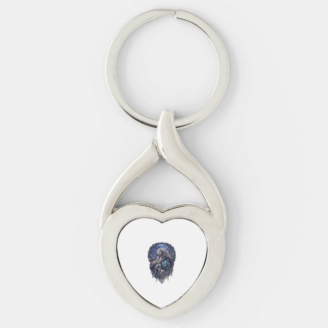 Dog Crystal Moon Enchanted Forest_1 Key Ring (Front)