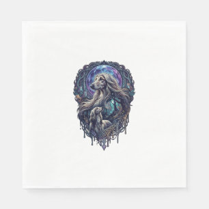 Dog Crystal Moon Enchanted Forest_1 Napkin
