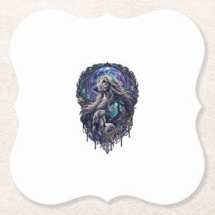 Dog Crystal Moon Enchanted Forest_1 Paper Coaster