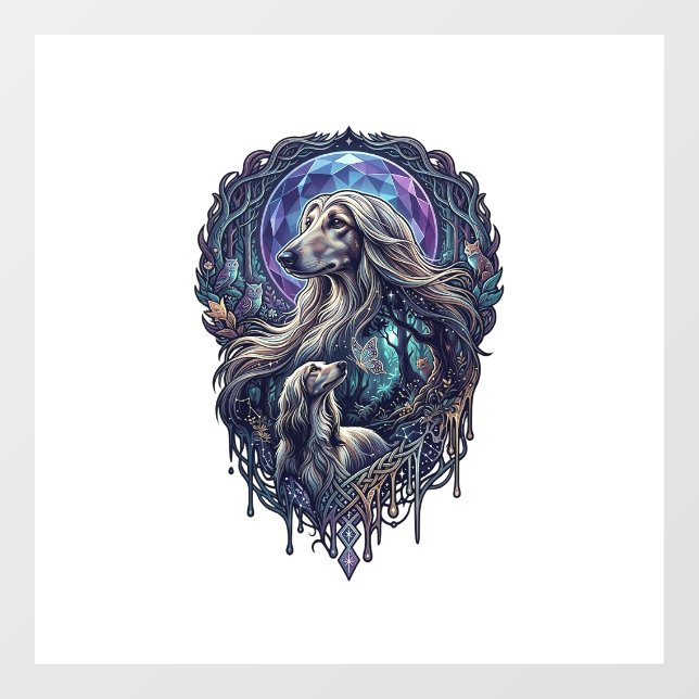 Dog Crystal Moon Enchanted Forest_1 Window Cling (Sheet)