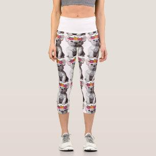 Dog Cuddles  Capri Leggings