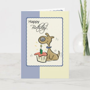 Dog Cupcake Birthday Card