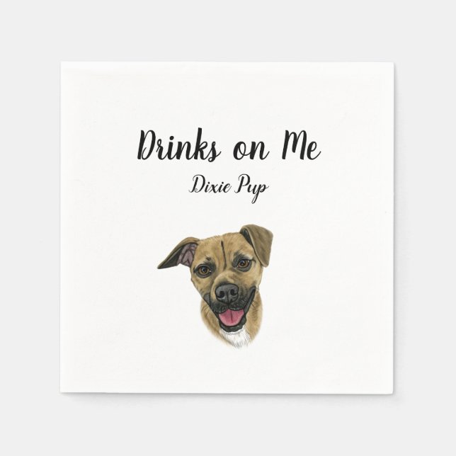 Dog Custom Cocktail Napkin (Front)