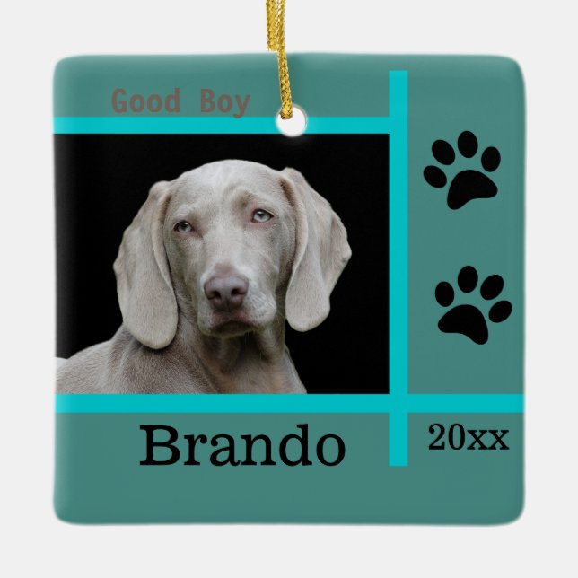 Dog Custom Photo  Ceramic Ornament (Front)