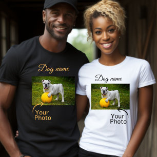Dog Customize Name, Your Own Dog Name and Photo T-Shirt