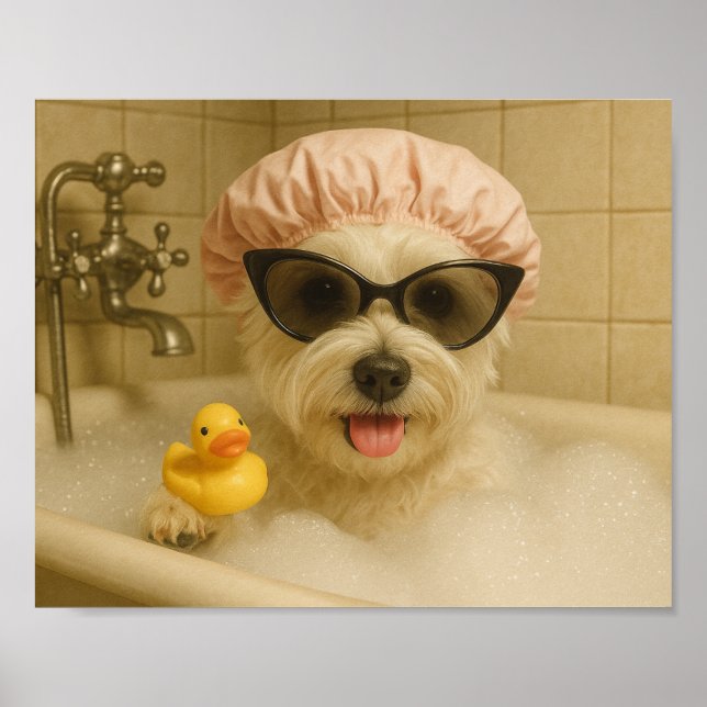 dog cute bathroom decor funny  (Front)