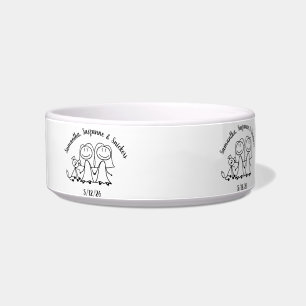 Dog Cute Brides Wedding Couple Personalized Bowl