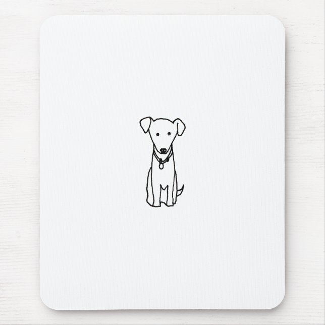 Dog - cute fun line drawing art logo design simple mouse mat (Front)